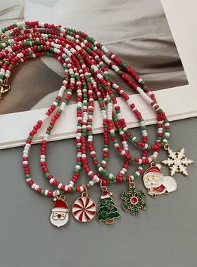 New Christmas Pendant Necklace for Women Girl Gift Santa Cla