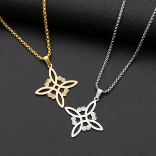 Witch Infinity Stainless Simple Knot Necklace Irish Steel