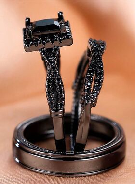 Luxury Female Crystal Green Blue Zircon Stone Engagement Rin