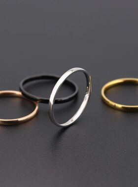 2-4mm Classic Stainless Steel Rings For Women Men Simple Fas