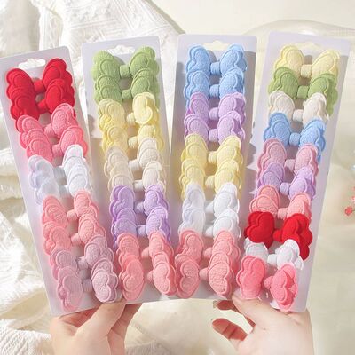 10PCS 4 Styles Hair Bows Clip set Girls Small Trailing Bowkn