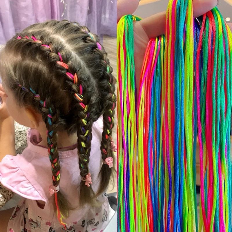 4-30Pcs 90CM Gradient Colorful Rope Tie Hair Women Dirty Bra