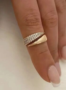 Gold Plated Sun Rings for Women Natural Stone InlaidInHollow