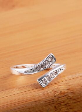 Hot Crystal Ring for Women Adjustable Size Fashion Party Eng