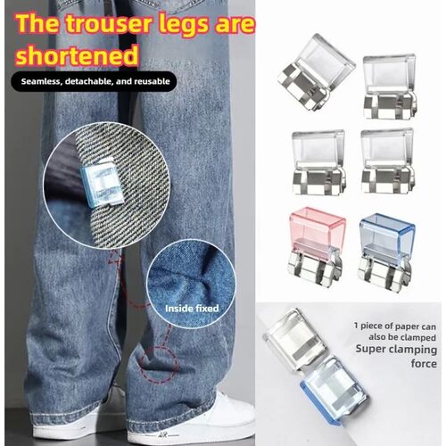 4/6/10pcs Clothing Clips For Trouser Leg Shortening Invisibl