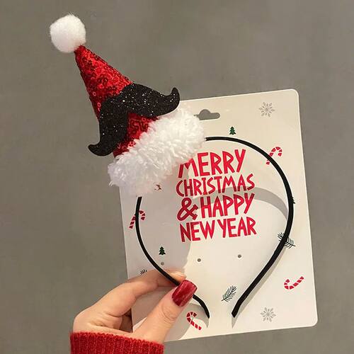 Cartoon 3D Spring Christmas Headband Christmas Hat Fluffy Pl