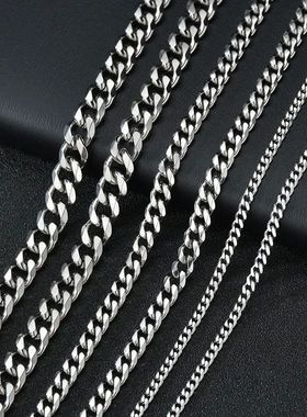 3.5-7MM Wide Stainless Steel Necklaces For Men Punk Cuban Li