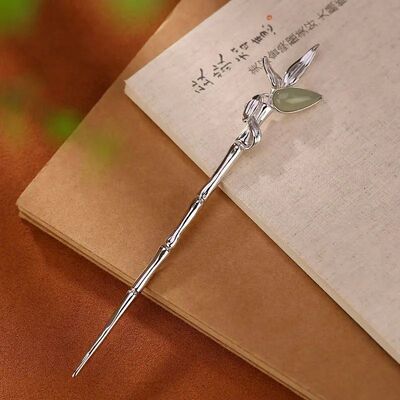 Original design silver inlaid bamboo slub tiara hair accesso