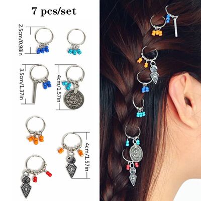 Hair Braid Dreadlock Beads Clips Charms African Braids Cuffs