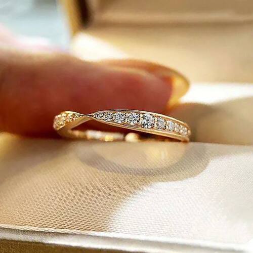 Dainty Gold Color Proposal Ring Female Wedding Band Jewelry