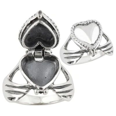 Unique Heart LoveInHand Locket Coffin Ring Secret Small Room