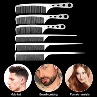 Static Hairdress Stainless Anti Combs Silver Hair Steel Comb