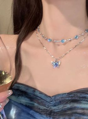 Exquisite Luxury Crystal Zircon Butterfly Necklace for Women