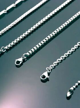 50 60 70 80cm Silver Color Men's Dragon Box Bead Snake Long