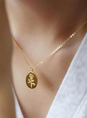Stainless Steel Necklaces Female Rose Flower Tattoo Choker P