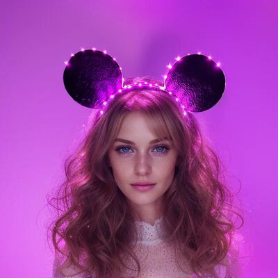 1pc Lovely Glowing Light Up Mouse Ears Headbands LED Neon Ha