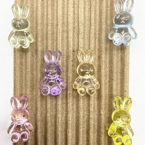 new 10 acrylic color transparent rabbit rainbow rabbit DIY b
