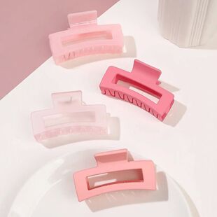 Square Pink Large Clips Non 3.4 Hair 4Pc Matt slip Big Claw