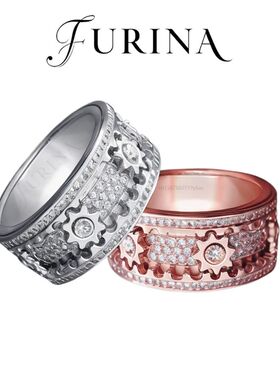 Retro Gear Spinning Ring Luxury Jewelry Unisex Couple Rings