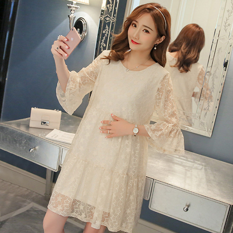 Maternity Dress spring clothes 2019 new pattern Sleeve Show thin Fashionable jacket Summer wear Lace Easy Women dressin the Maternity/Maternal supplies/Nutrition , Maternity , Dress  category - from Buy2taobao.com to provide professional Taobao agent buy service