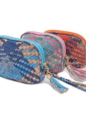 新品 精油收纳包15ml便携包品牌通用款 田园风PU时尚编织包磨旧