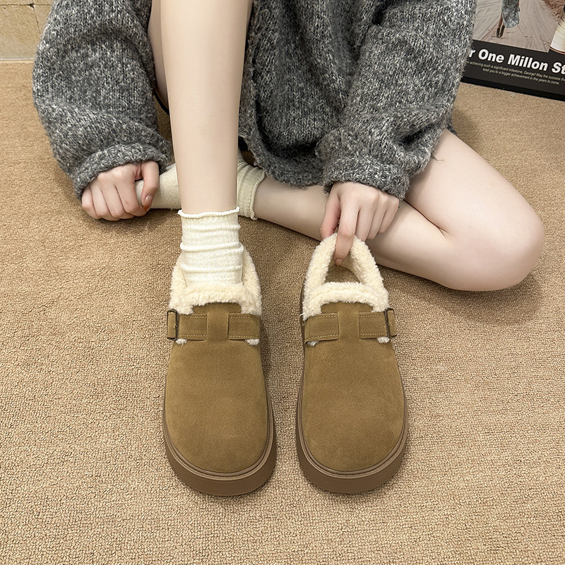 厚底增高加绒加厚雪地靴女2026冬季新款复古一脚蹬勃肯鞋棉鞋保暖,女鞋,勃肯鞋/软木鞋,淘宝优惠券,粉丝福利购,淘宝优惠卷