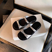 女夏季 葡萄妈studiolee 减龄软底蝴蝶结露趾沙滩百搭休闲风凉拖鞋