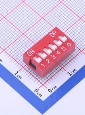 KH-BM2.54-6P 红色拨码开关,6位,间距2.54mm 拨码开关 插件 拨码