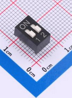 BSE02GK 2.54mm间距2P黑色插件拨码开关 插件,P=2.54mm 拨码开关