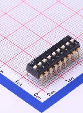 TL-09 拨码开关插件黑色09P-9PIN间距2.54mm立式直插正拨平拨9位D