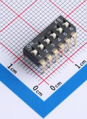 DSP-DSIC06LHGET 德崧2.54插件拨码开关 插件-12P,15.4x6mm 拨码