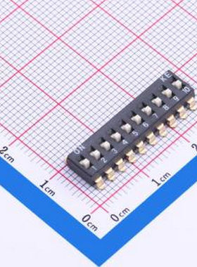 DSIC10LSGET 10位 2.54mm脚距 拨码开关 SMD-20P,6x22.9mm 拨码开
