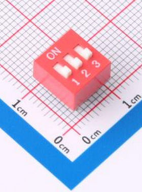 DS-03-R 拨码开关2.54mm间距,红色3PIN/位 立式直插平拨正拨高推