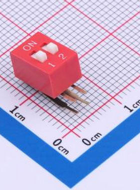 DSDA02LHGETR 2.54mm 宽体红色2位弯脚90°拨码开关 - 拨码开关