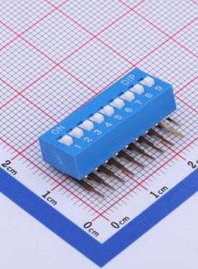 TM-09R 拨码开关蓝色09P-90度 间距2.54mm 立式侧插侧拨9位DIP 插