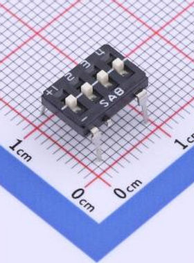 DTH04GE 2.54mm间距 4P三态插件拨码开关 插件 拨码开关