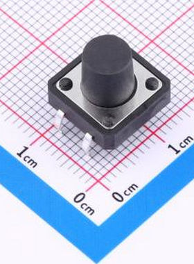 TS-1210HK 12*12*10mm 插脚轻触开关 黑色 4脚 弹力250gf 插件-4P