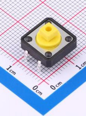 TS-1094TA-B3D2-T-Y 12x12x7.3mm方头 直插 带柱轻触开关250gf 插