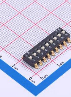 DSIC09LSGET 2.54mm 9位贴片高柄拨码开关 SMD-18P,6x22.9mm 拨码