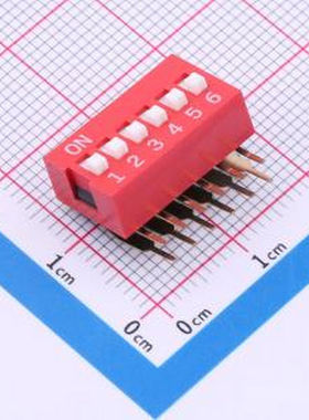 SMWA-06R-TP 间距2.54mm 6位拨码开关 - 拨码开关