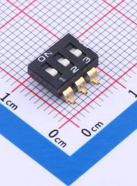 YDC03L2 3位贴片低拨键不贴膜,黑色2.54MM拨码开关 SMD-6P,6.4x8.