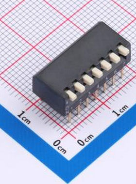 DSPV-07-LD-GET 2.54mm间距 7位 侧拨 DSPV黑色插件 拨码开关 插