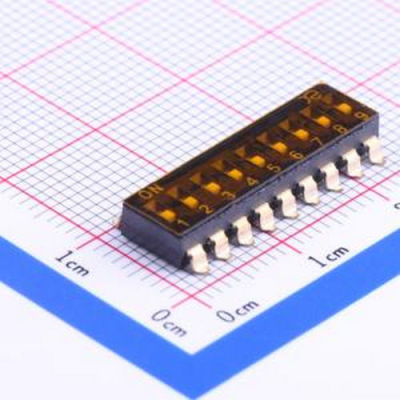 DSIC09TSGET 2.54mm 9位低推贴胶 贴片 SMD-18P,6x22.9mm 拨码开