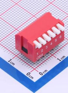 YDE06HG2 6位侧拨琴键红色镀金拨码开关 插件 拨码开关