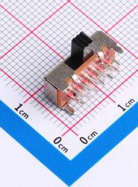 TP60321125 双排十二脚 两档 卧插拨动开关 柄高5MM 插件 滑动开