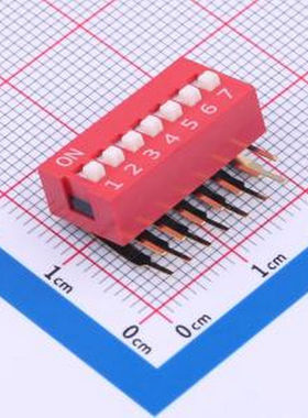 DA-07-R-T 红色90度弯脚 7位 KE拨码开关 - 拨码开关