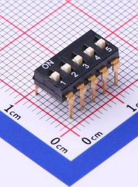 TL-05 拨码开关插件黑色05P-5PIN间距2.54mm立式直插正拨平拨5位D