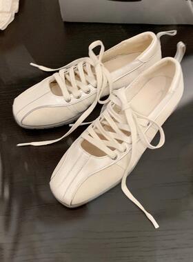 【鹦鹉梨推荐】机能少女~方头绑带内增高休闲玛丽珍单鞋女芭蕾鞋