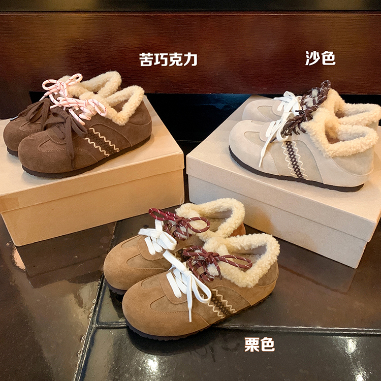 【烈儿宝贝】苏茵茵~保暖鸳鸯鞋带内增高羊毛毛勃肯鞋女德训鞋,女鞋,德训鞋,淘宝优惠券,粉丝福利购,淘宝优惠卷