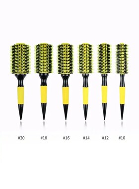 Round Wooden Hair Brush 6 Sizes Boar Bristle Mix Nylon Salon